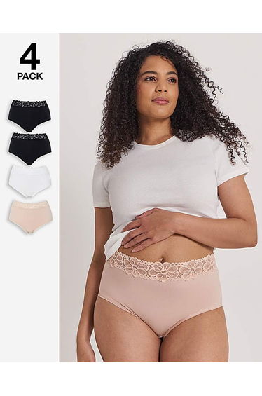 4 Pack Lace Top Full Knickers
