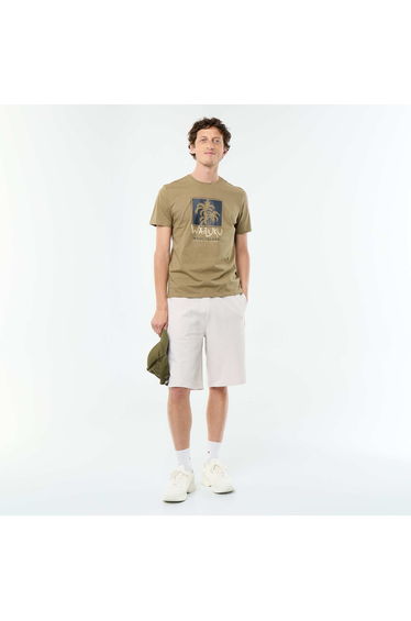 Short-sleeved graphic print T-shirt GREEN