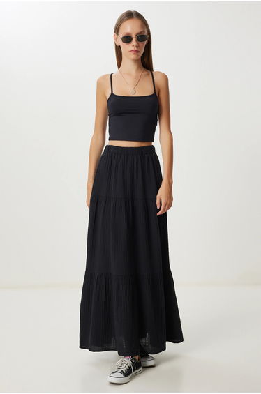 ISTANBUL High Waist A-Line Maxi Skirt