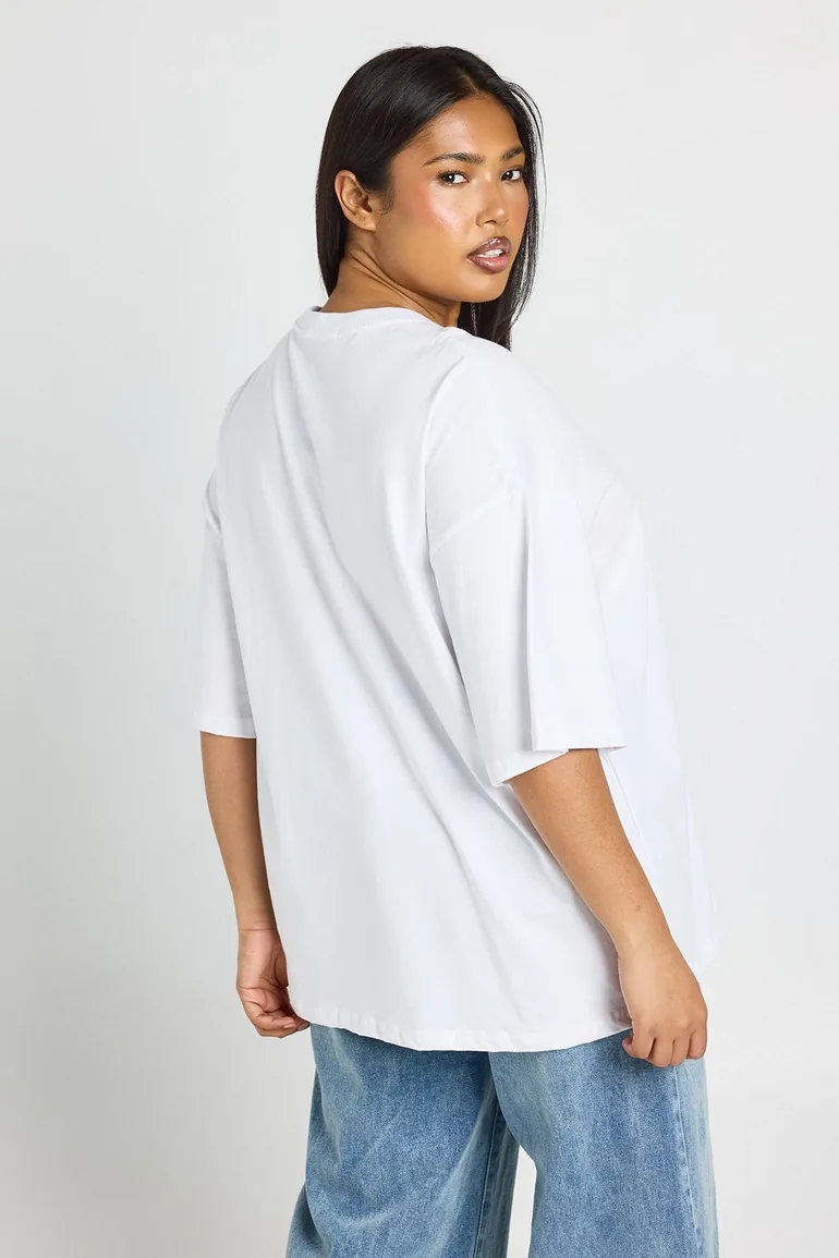 Plus Basic Oversized T Shirt - white - 2