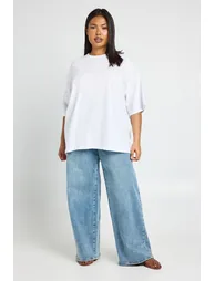 Plus Basic Oversized T Shirt - white