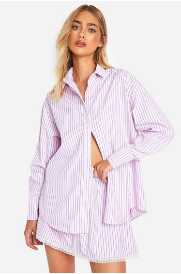 Oversized Fine Stripe Shirt