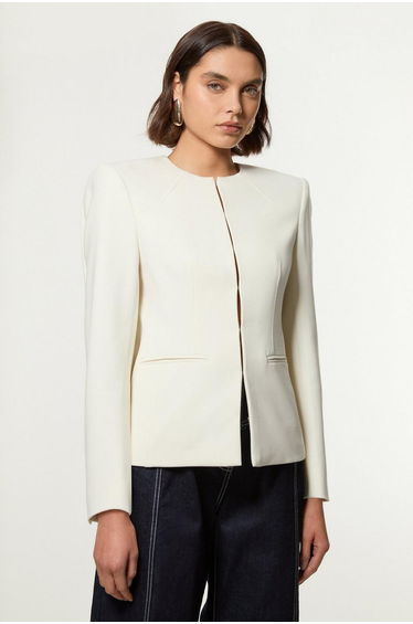 Compact Stretch Tailored Seam Detail Blazer