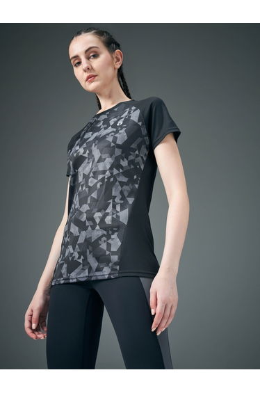 Women Abstract Print Slim Fit Top