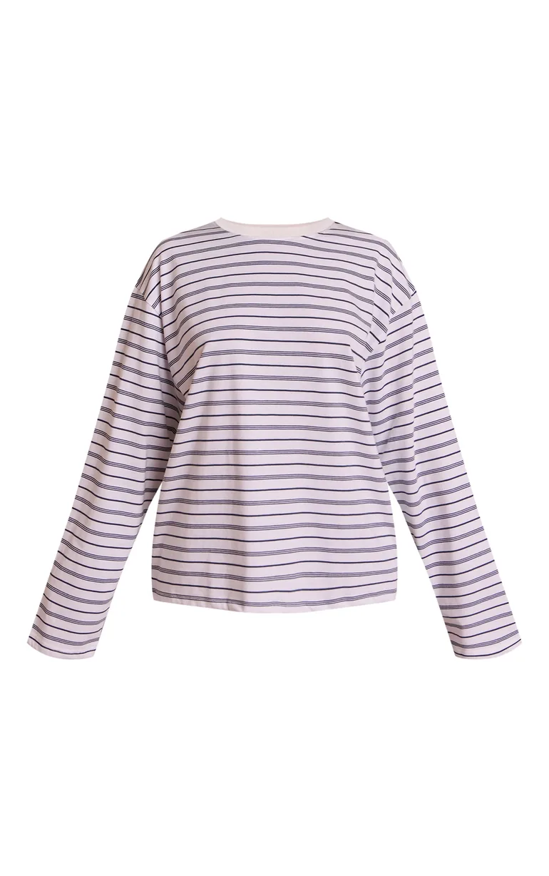 Petite Navy Striped Long Sleeved Top - 4
