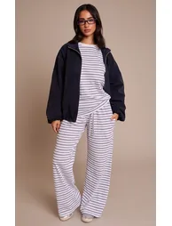 Petite Navy Striped Long Sleeved Top - 2