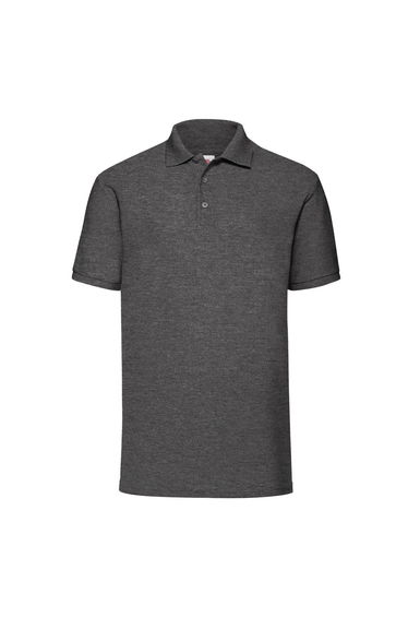 Fruit Of The Loom Mens 65/35 Pique Short Sleeve Polo Shirt - Dark Heather
