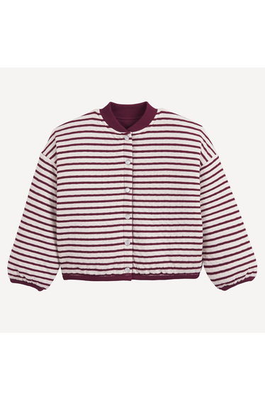 Reversible Striped Press-Stud Fastening Cardigan