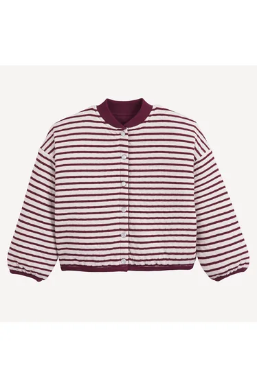 Reversible Striped Press-Stud Fastening Cardigan