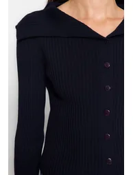 Cardigan - Dark blue - Slim fit - 3
