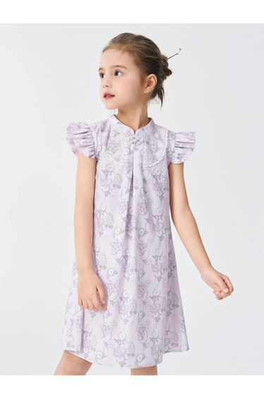 Girls' Dress with Allover Print