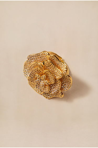 Pave Crystal Rose Ring