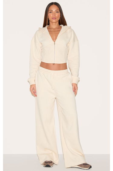 Tall Cream Corset Seam Detail Zip Hoodie