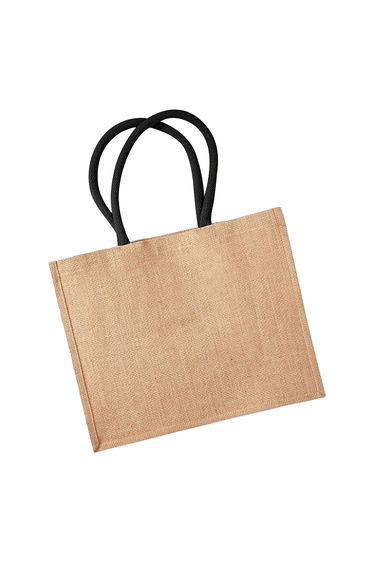 Westford Mill Classic Jute Shopper Bag (21 Litres) (Pack of 2) - Natural/Black