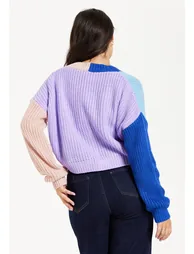 Women's Cardigan in Cool Tones with Ribbed Texture. - 3