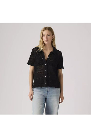Crochet Short Sleeve Blouse