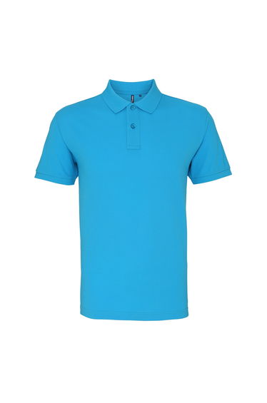 Asquith & Fox Mens Plain Short Sleeve Polo Shirt - Turquoise
