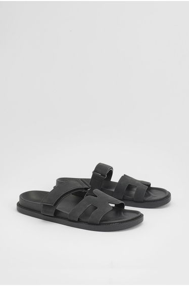 Faux Suede Footbed Sliders