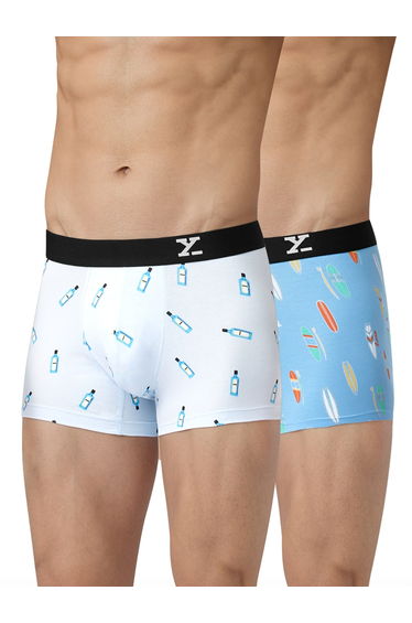 Pack of 2 - Men Surf Cotton Printed Trunks