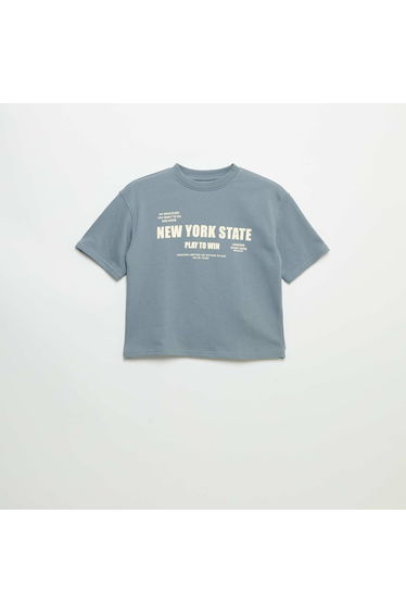 Short-sleeved printed T-shirt BLUE