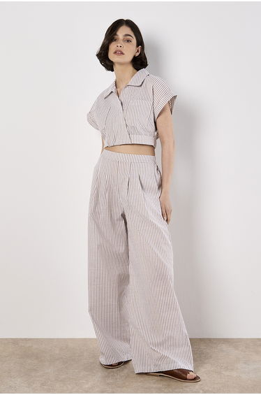 Stripe Wide Leg Trousers