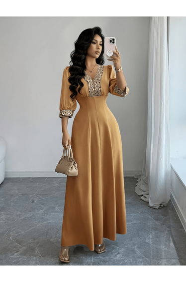 Women's solid color slim fit dress