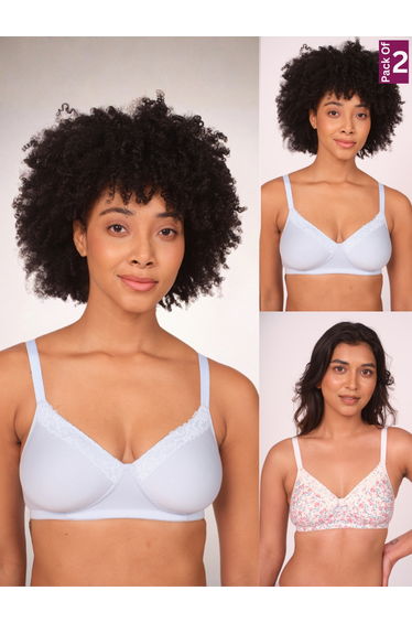 Pack of 2 - Lightly Padded Cotton T-Shirt Bra
