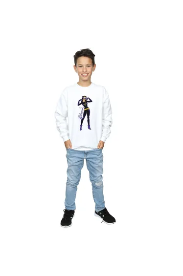 DC Comics Boys Catwoman Happy Pose Sweatshirt - White