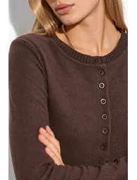 BUSEM Women's Cropped Ribbed Button Cardigan - 3
