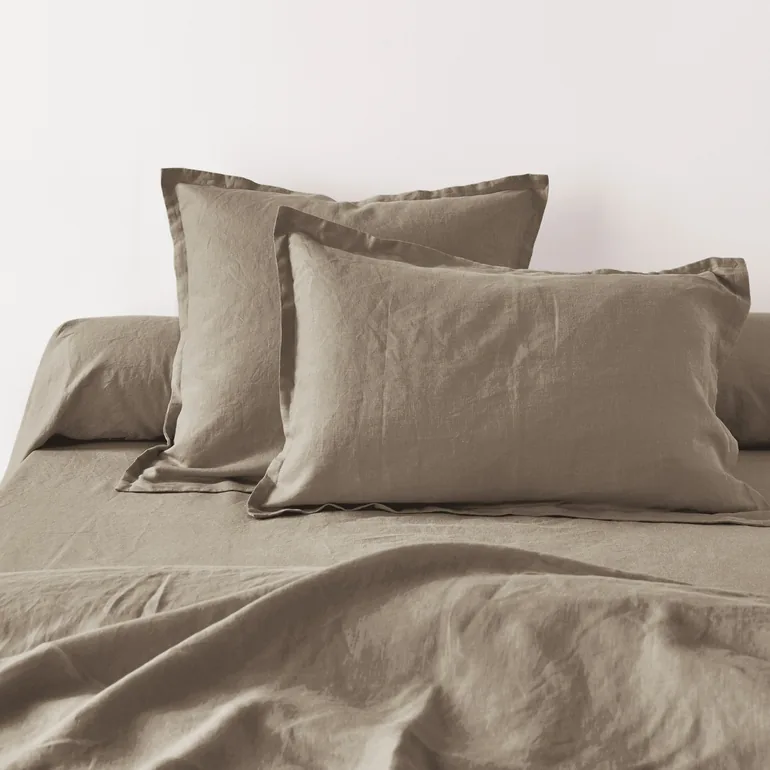WASHED LINEN Plain Pillowcase or Bolster Case