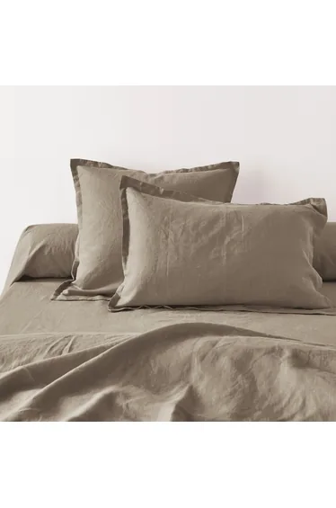 غطاء وسادة داعمة أو غطاء وسادة سادة بكتان مغسول