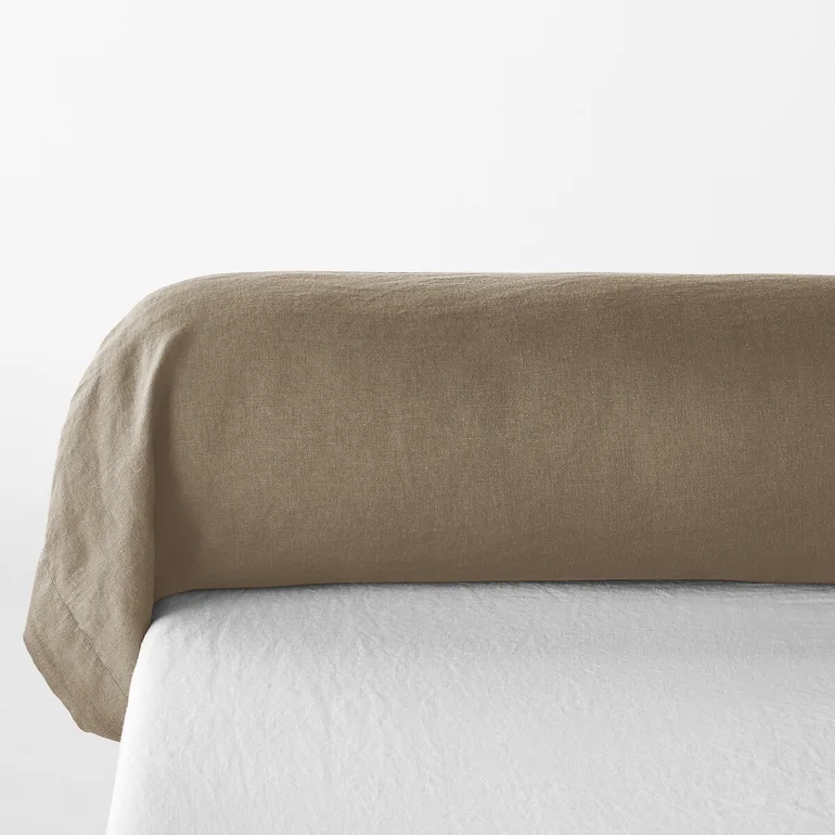 WASHED LINEN Plain Pillowcase or Bolster Case - 5
