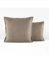 WASHED LINEN Plain Pillowcase or Bolster Case - 4