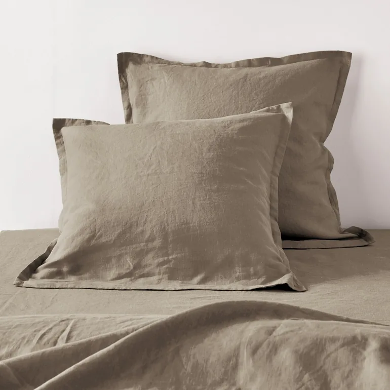 WASHED LINEN Plain Pillowcase or Bolster Case - 1