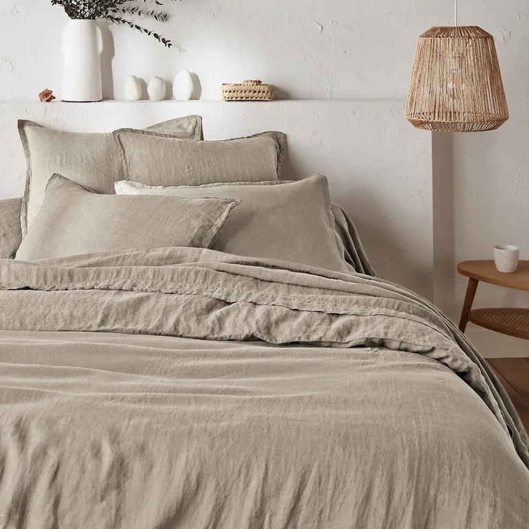 WASHED LINEN Plain Pillowcase or Bolster Case - 6