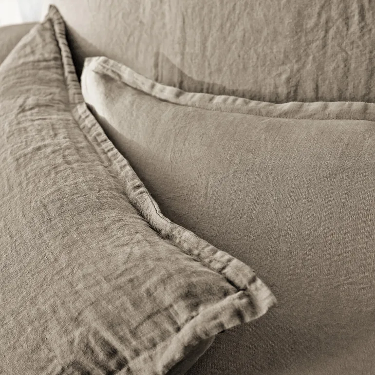 WASHED LINEN Plain Pillowcase or Bolster Case - 8