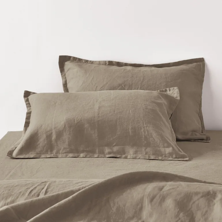 WASHED LINEN Plain Pillowcase or Bolster Case - 2