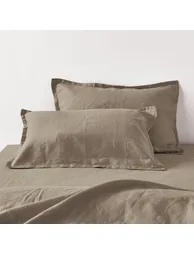 WASHED LINEN Plain Pillowcase or Bolster Case - 2