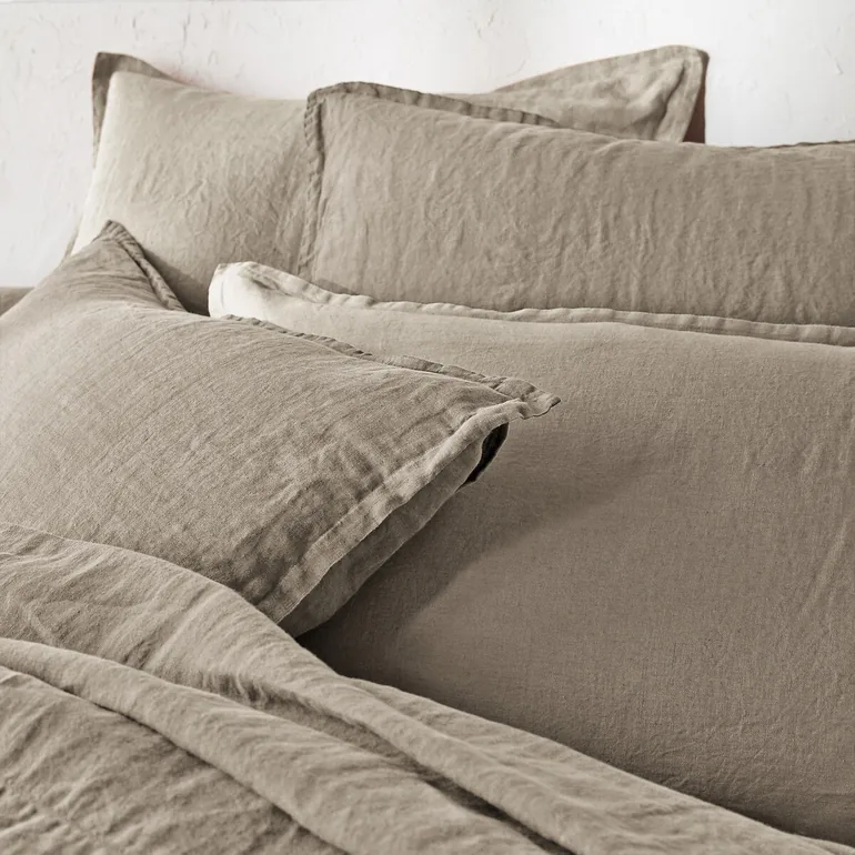 WASHED LINEN Plain Pillowcase or Bolster Case - 7