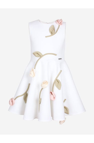 Jessie And James Girls Rain Of Flowers Dress in White