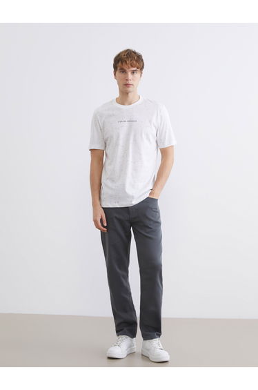Plus Size Crew Neck Printed Cotton Men's T-Shirt