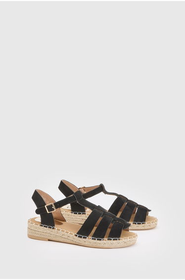 Piper Faux Suede Gladiator Espadrille Flats