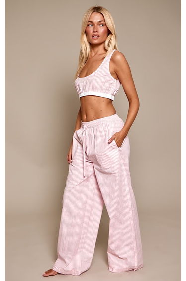 Baby Pink Stripe Pyjama Bralette