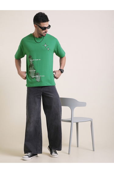 Men Oversized Short Sleeve Printed T-Shirt