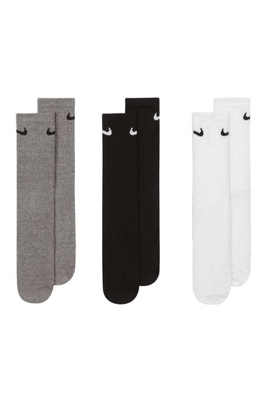 Nike Unisex Adult Lightweight Everyday Crew Socks (Pack of 3) - White/Grey/Black