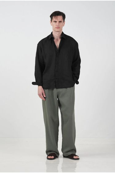 GIESTO Oversized Button-Up Linen Shirt