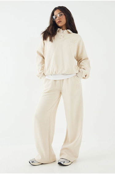 DSGN Studio Self Fabric Applique Straight Leg Jogger - stone