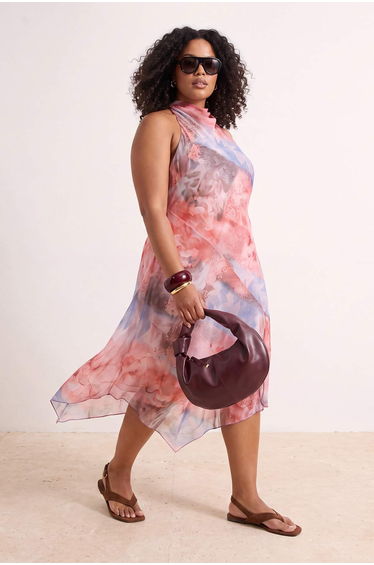 Multi Color Knitted Plus Size Dress