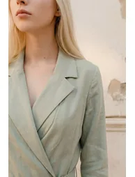 MY FASHION Belted Long Sleeve Maxi Dress - 4