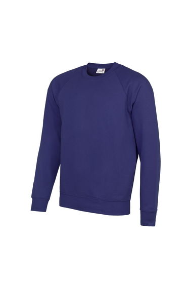 AWDis Academy Mens Crew Neck Raglan Sweatshirt - Purple